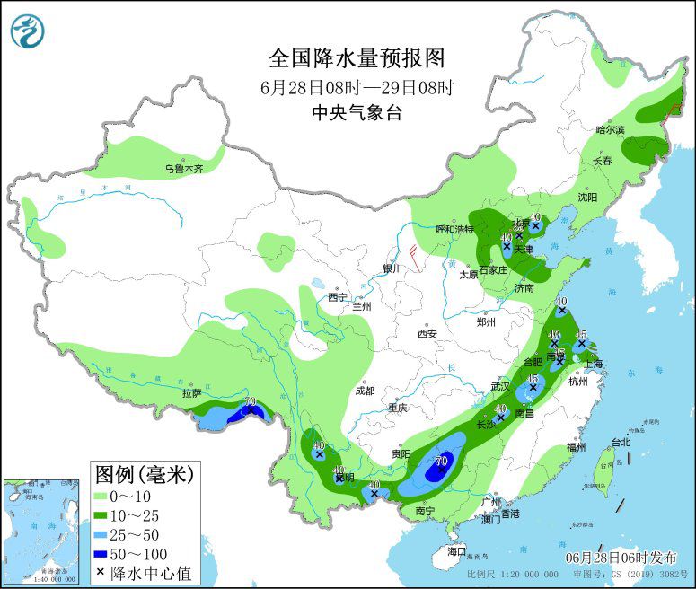 江南華南等地有較強降水 部分地區伴有雷暴大風(fēng)或冰雹